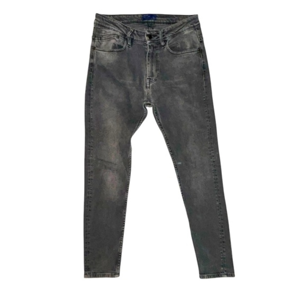 Zara Man Faded Washed Charcoal Jeans Straight Skinny Fit Size 31